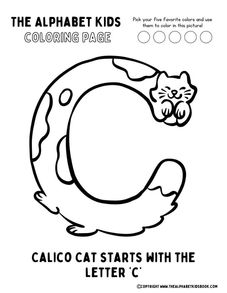 Coloring Page_Calico Cat Adventures of The Alphabet Kids