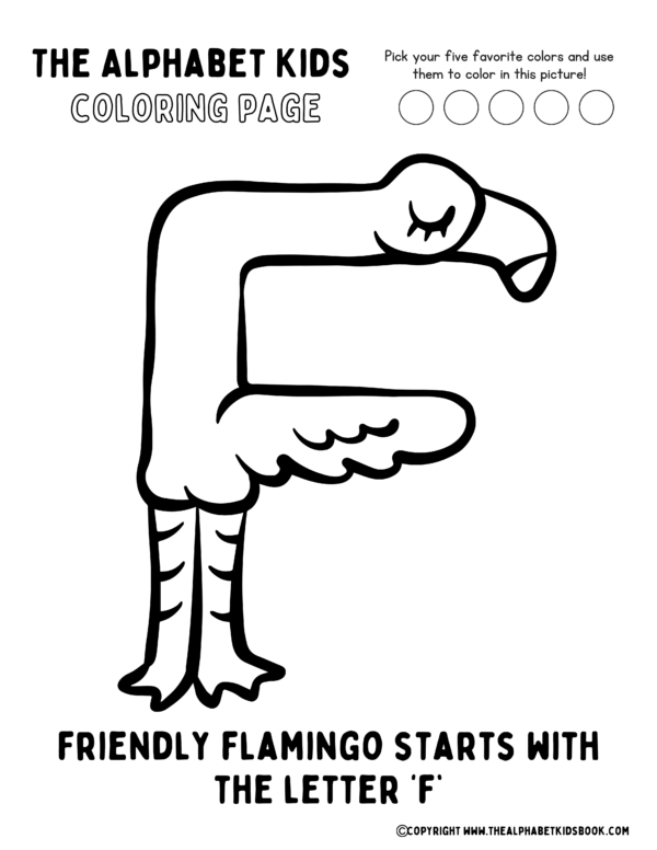 Coloring Page_Friendly Flamingo